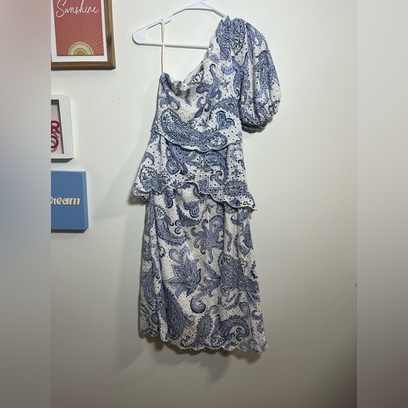 Farm Rio One-Shoulder Eyelet Midi Dress 🩵 - Picture 5 of 11